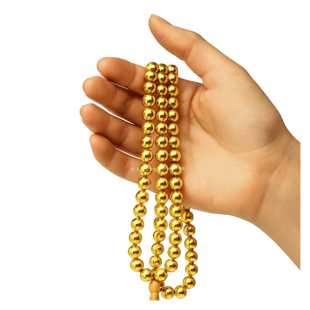 Golden Hematite Mala (Without Knot)