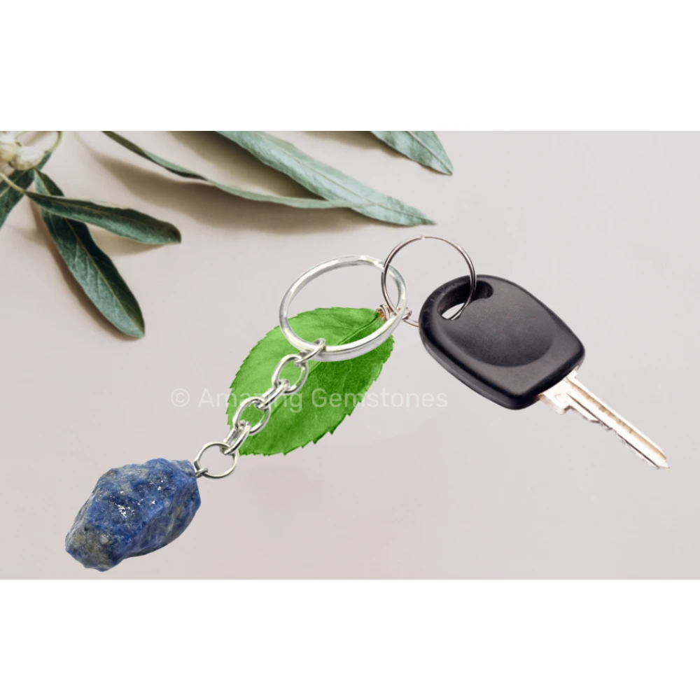 Sodalite Keychain Keys Holder (Raw)
