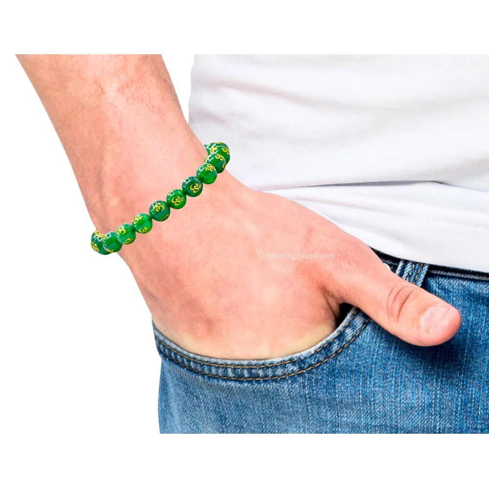 Green Agate OM Bracelet (Adjustable)