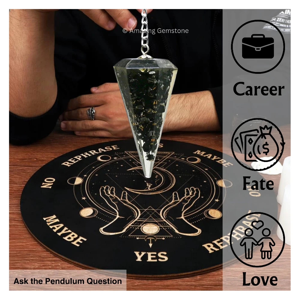 Black Tourmaline Orgone Pendulum