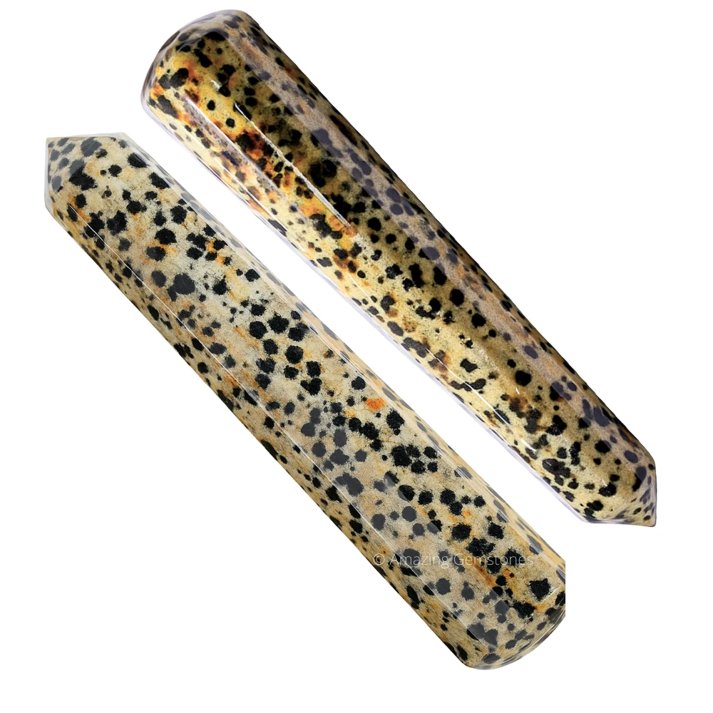 Dalmatian Jasper Wand (Faceted)