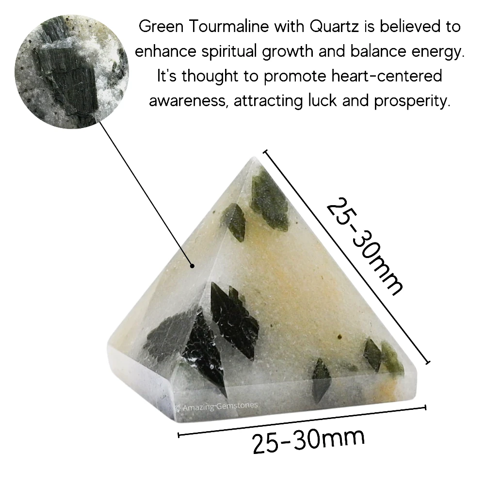 Green Tourmaline in Quartz Pyramid (1 Inch)