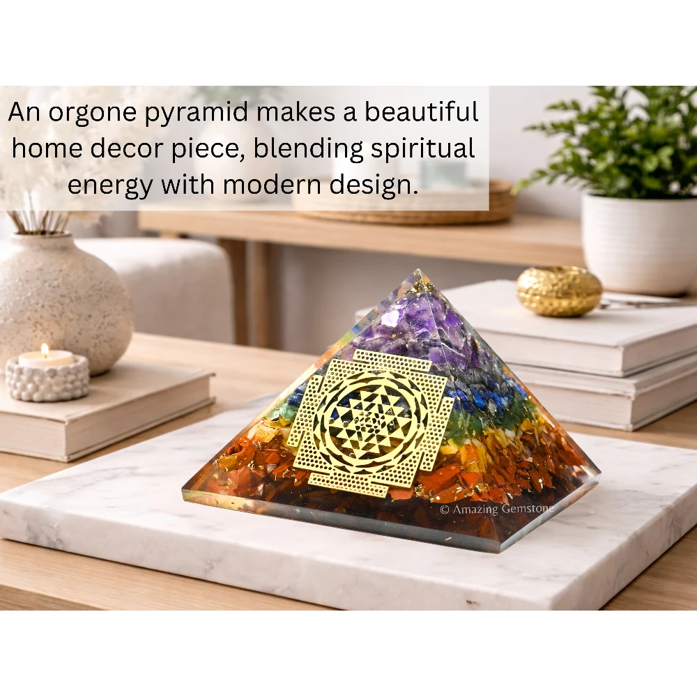 Natural Chakra Orgone Pyramid - Big Sri Yantra