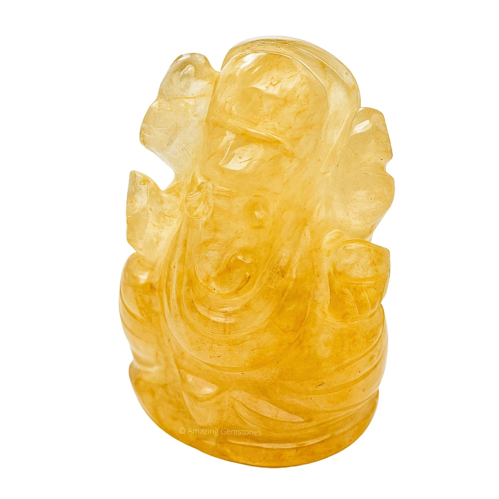 Yellow Aventurine Ganesha Crystal Idol