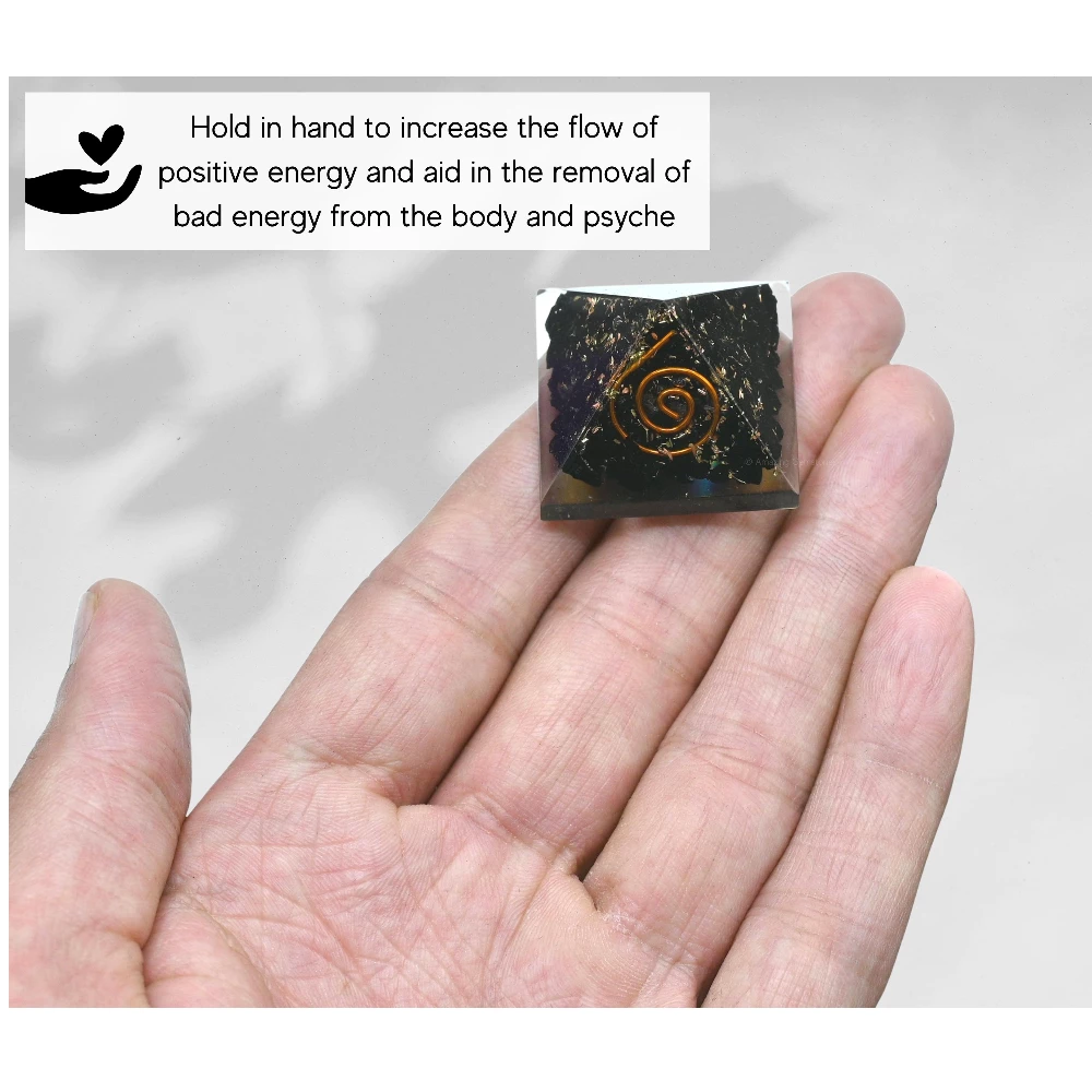 Black Tourmaline Orgone Pyramid - Mini