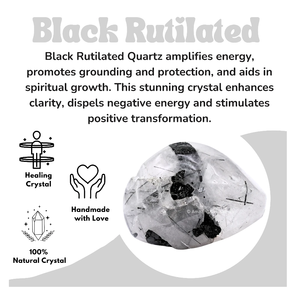 Tumbled Black Rutilated Quartz Crystals Stones (1000+ Carats)