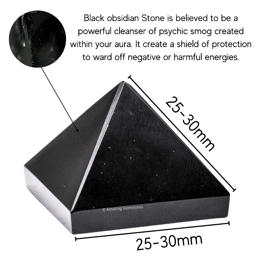 Black Obsidian Pyramid (1 Inch)