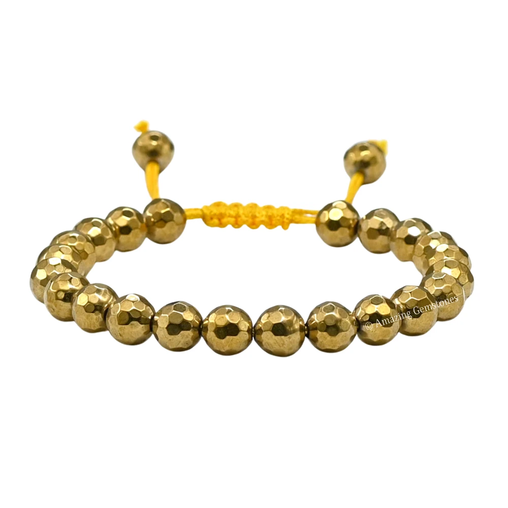 Golden Hematite Bracelet (Faceted-Adjustable)