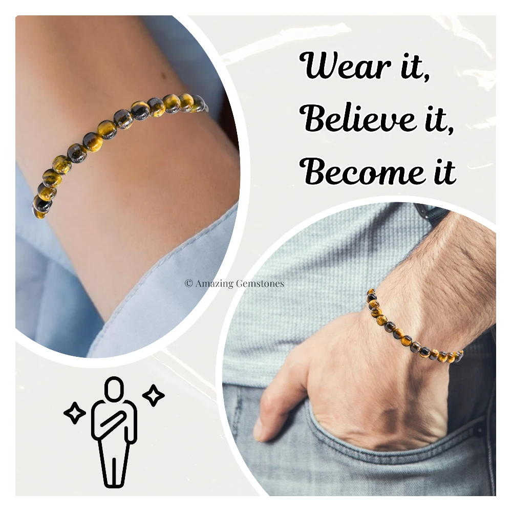 Tiger Eye Healing Crystal Bracelets - 6mm Beads