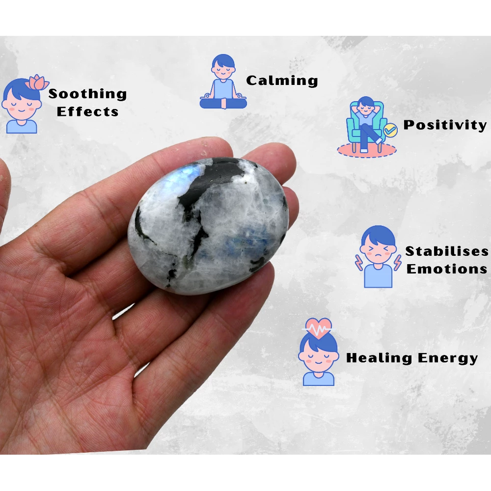 Rainbow Moonstone Palm Stone