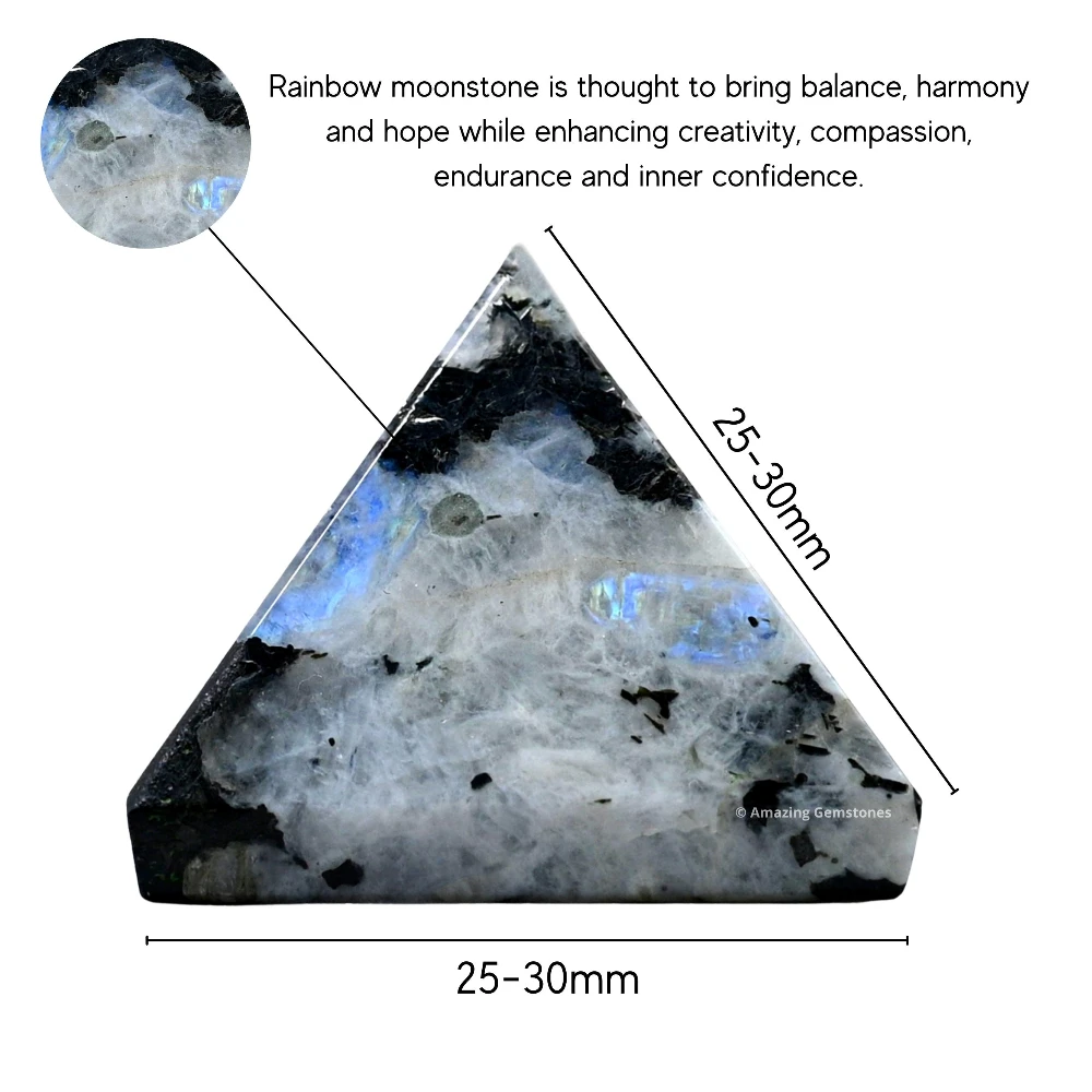 Rainbow Moonstone Pyramid (1 Inch)