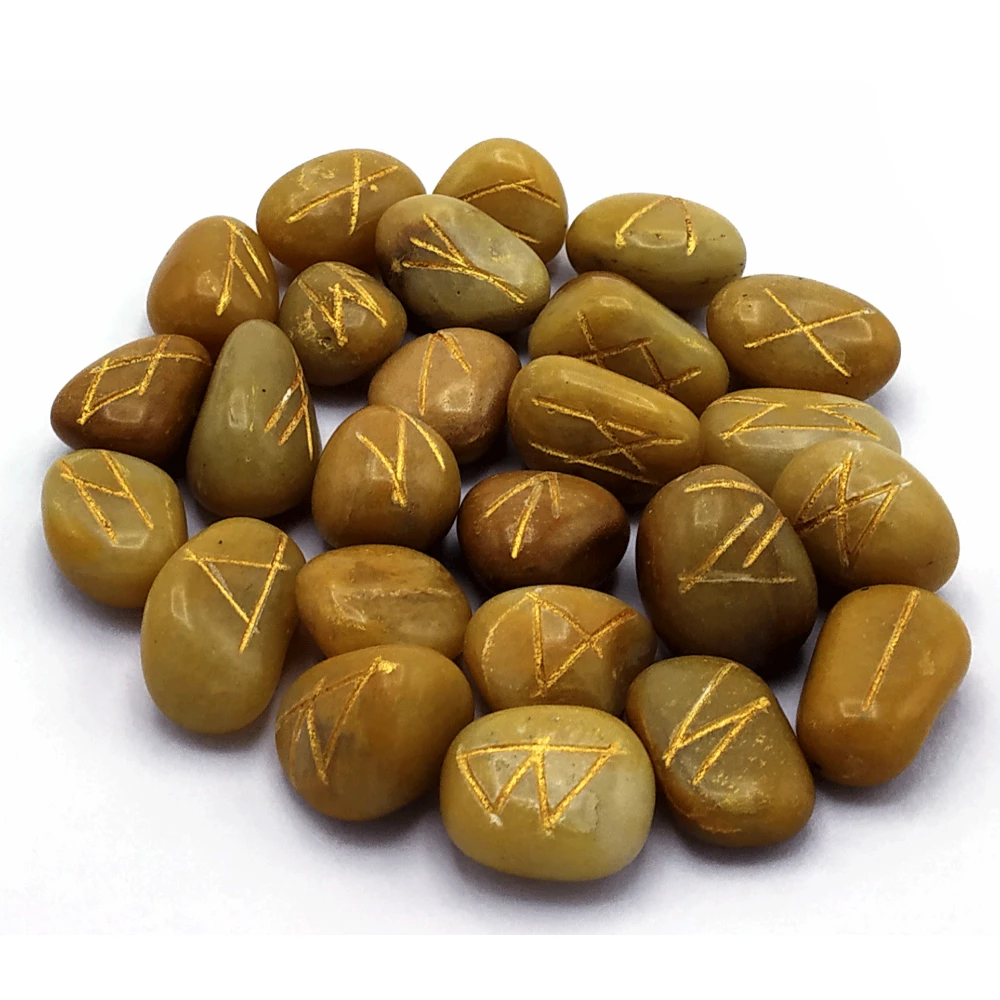 Yellow Jasper Rune Stones Set