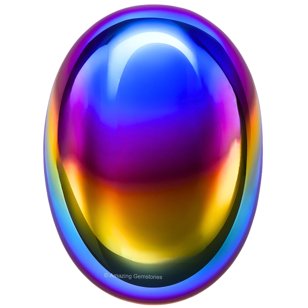 Titanium Aura Quartz Palm Stone