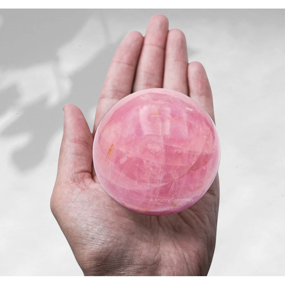 Large Star Rose Quartz Sphere (3 Inch)