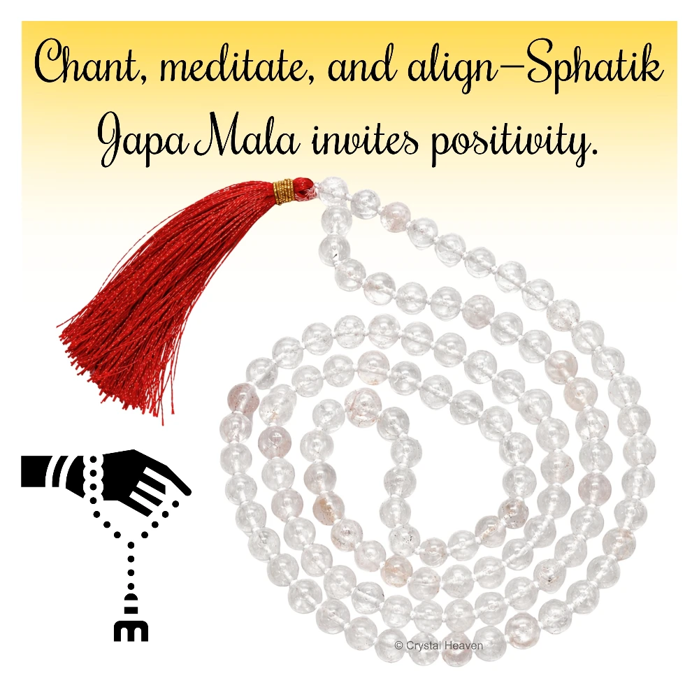 Sphatik Mala - B Grade 8mm Beads (Hand Knotted)