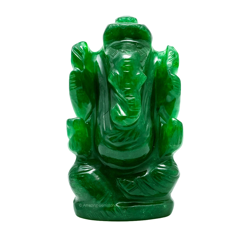 Dark Green Aventurine Ganesha Crystal Idol
