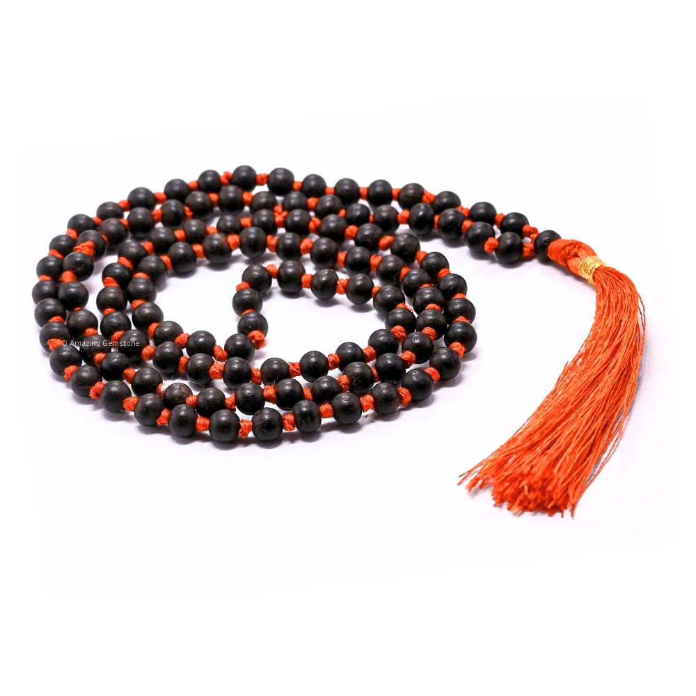 Karungali Mala - 6mm Ebony Wood Beads (Hand Knotted)
