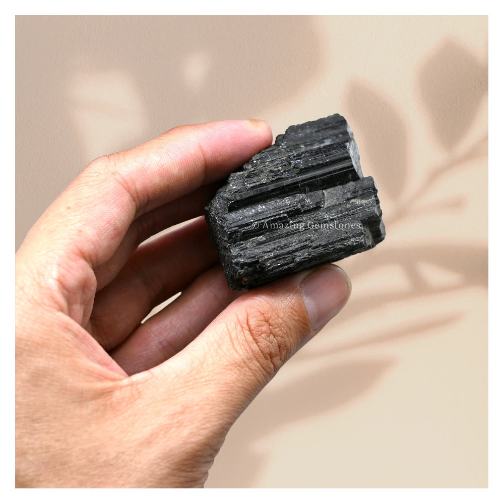 Black Tourmaline Rough Raw Crystal (1 LB Medium)