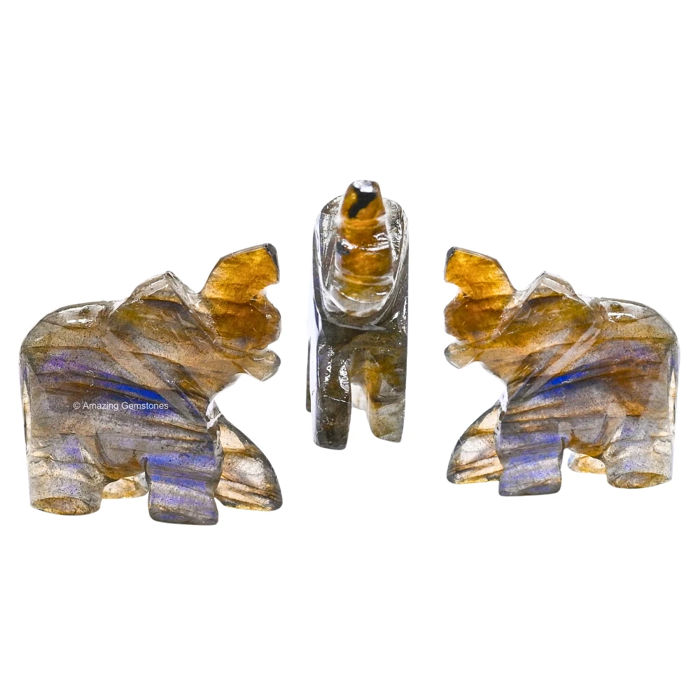 Labradorite Mini Elephant Crystal Figurine