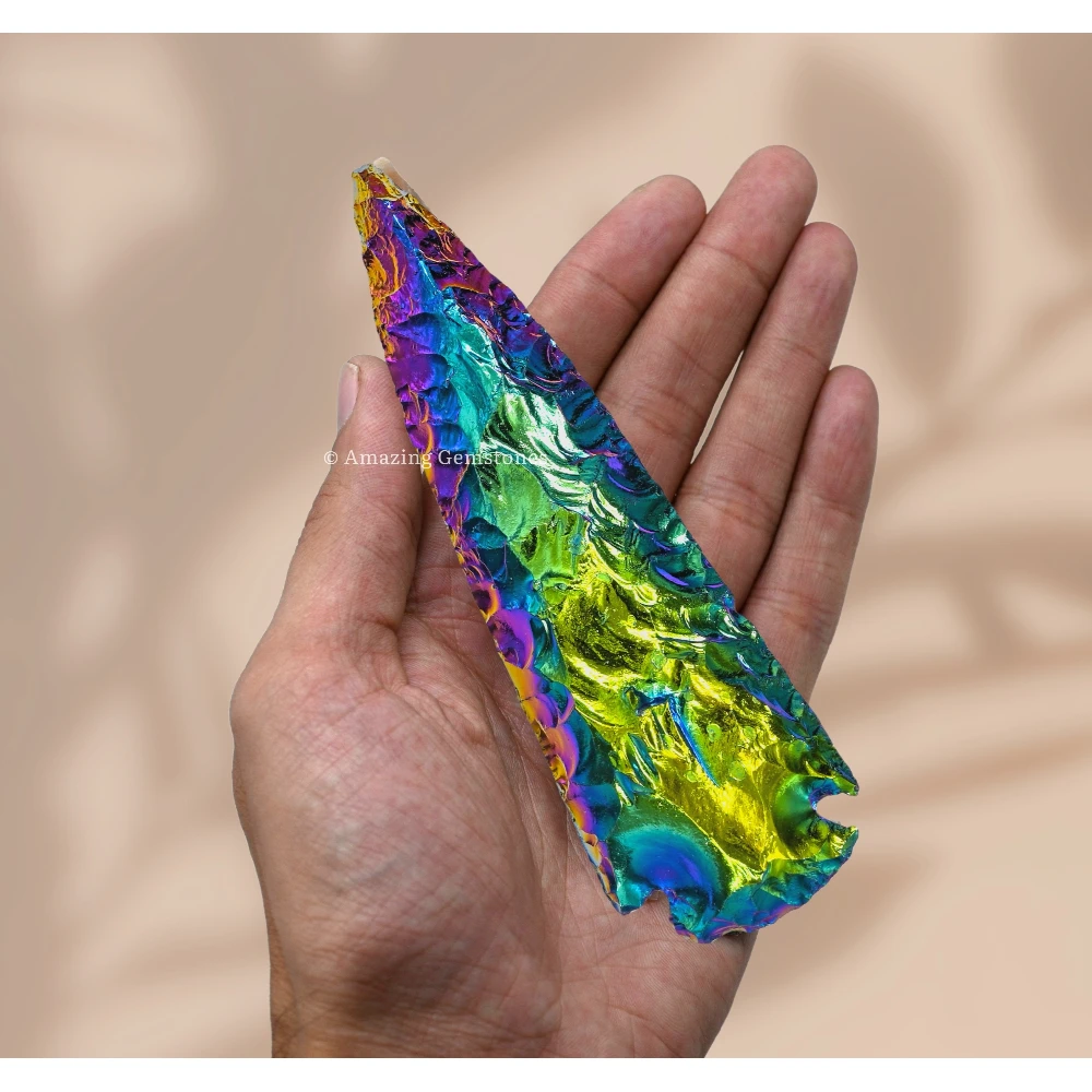 Titanium Aura Quartz Crystal Arrowhead - 5" to 6"