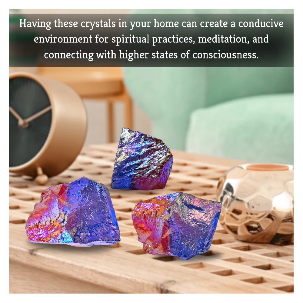Ruby-Tanzine Aura Quartz Raw Crystals (5 Pieces)