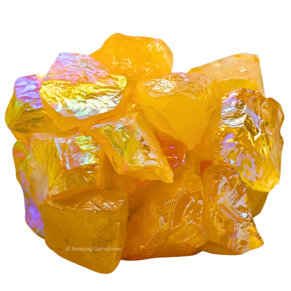 Yellow Aura Quartz Raw Crystals (2 Pieces)
