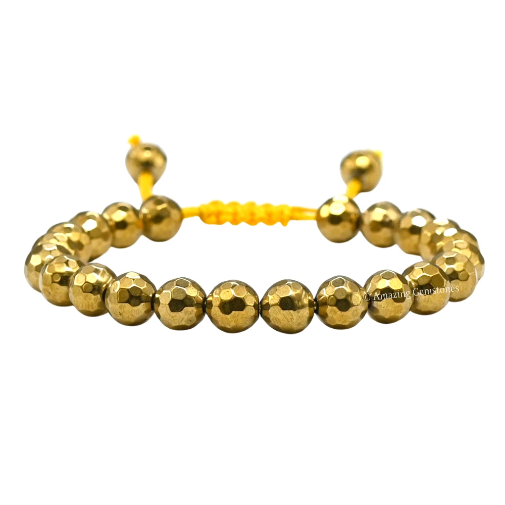 Golden Hematite Bracelet (Faceted-Adjustable)