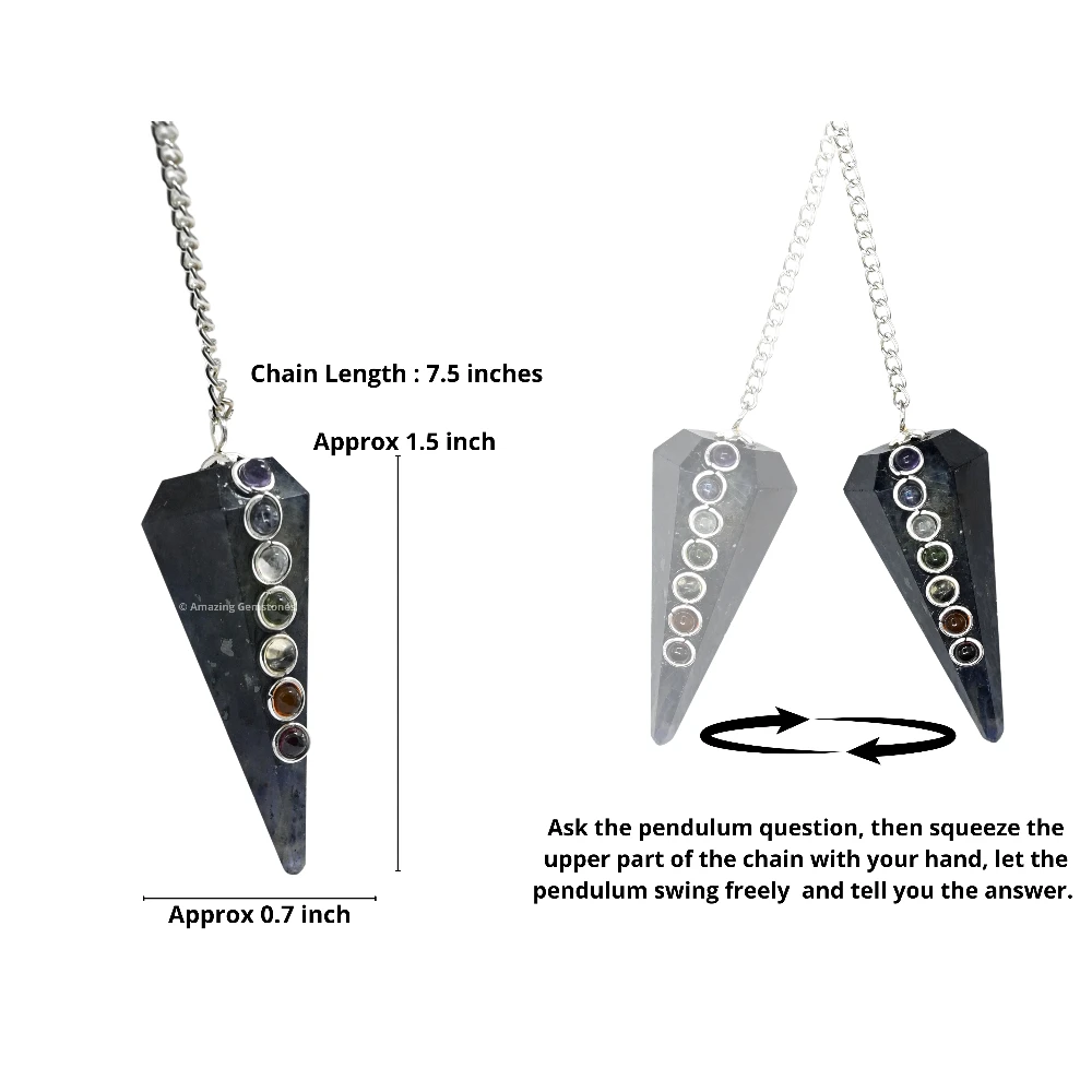 Iolite Chakra Crystal Pendulum
