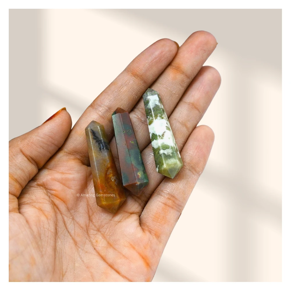 Fancy Jasper Pencil Points (Double Terminated) (Set of 3)