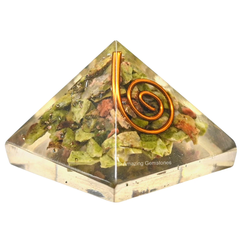 Unakite Orgone Pyramid - Mini