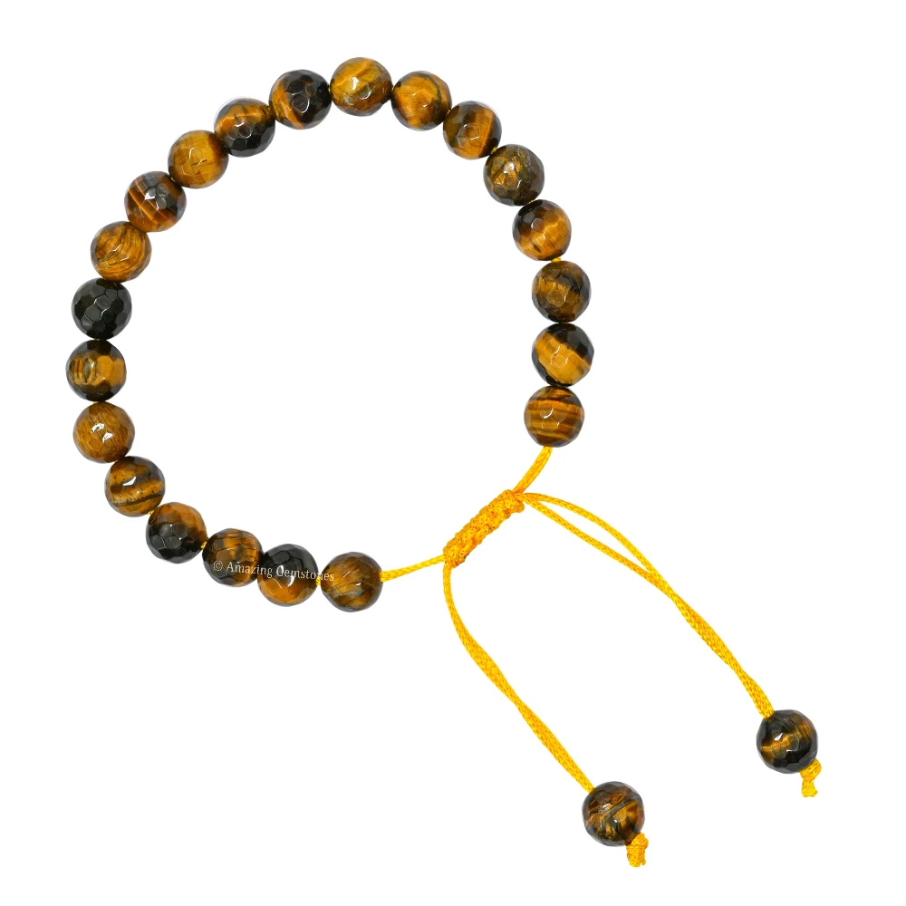 Tiger Eye Bracelet (Faceted) (Adjustable)