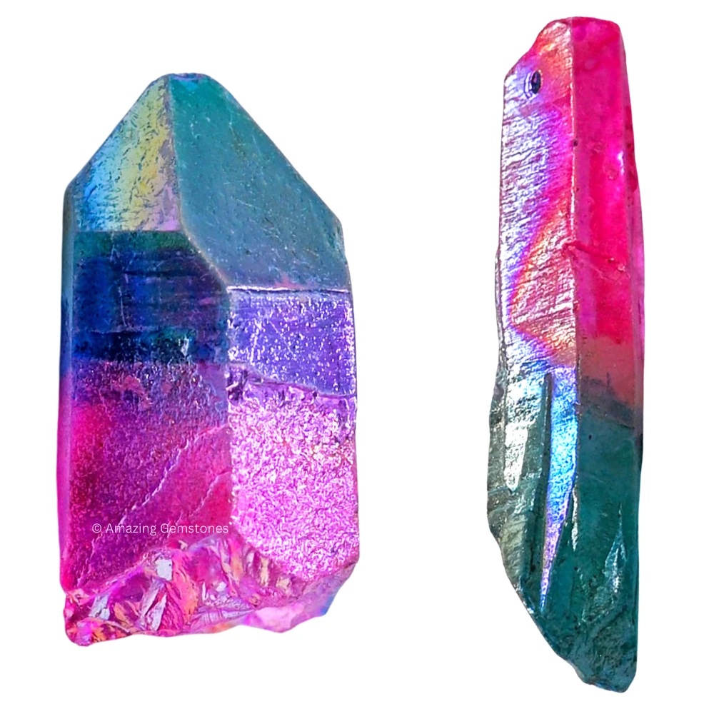 Rose Aqua Aura Quartz Raw Crystal Points (1 LB)