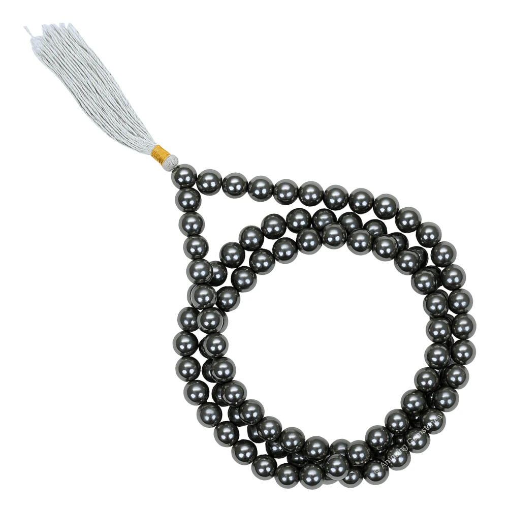Silver Hematite Mala (Without Knot)