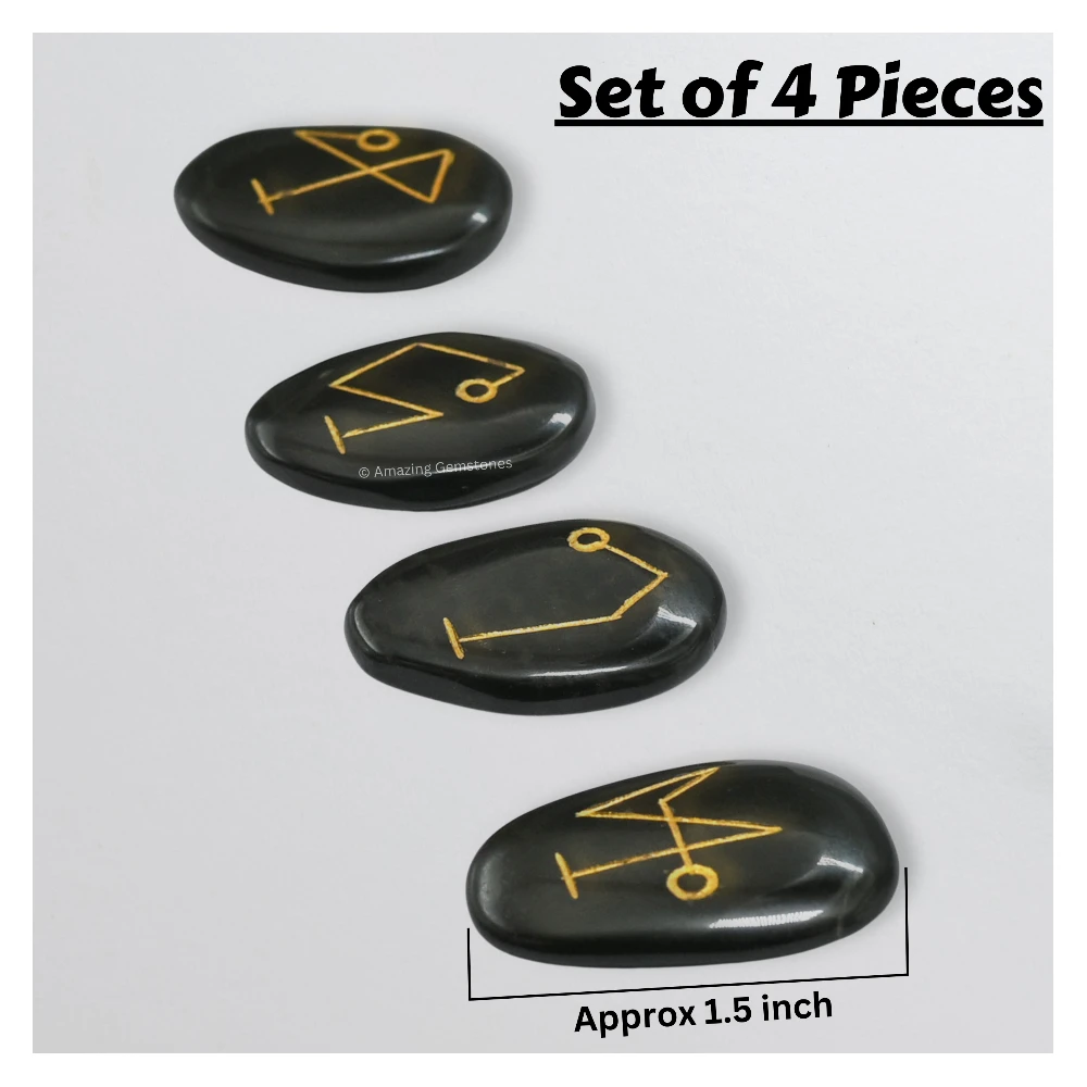 Black Agate Arch Angel (Set of 4)
