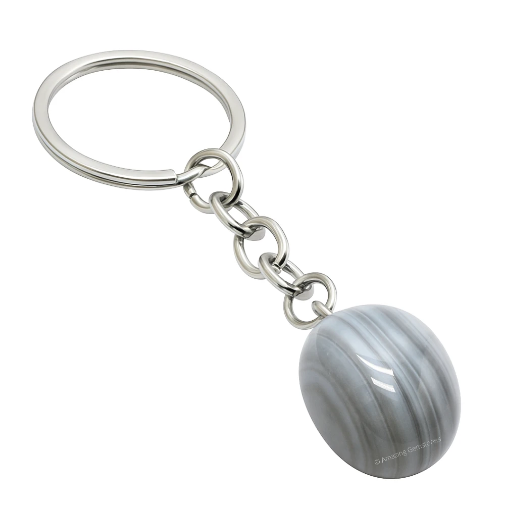 Lace Agate Keychain Keys Holder (Tumble)