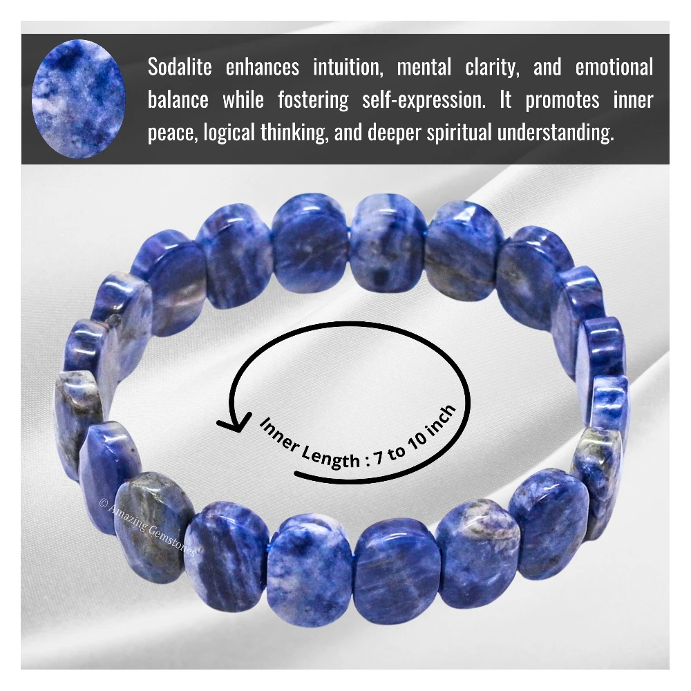 Sodalite Faceted Bracelet - Oval Stone