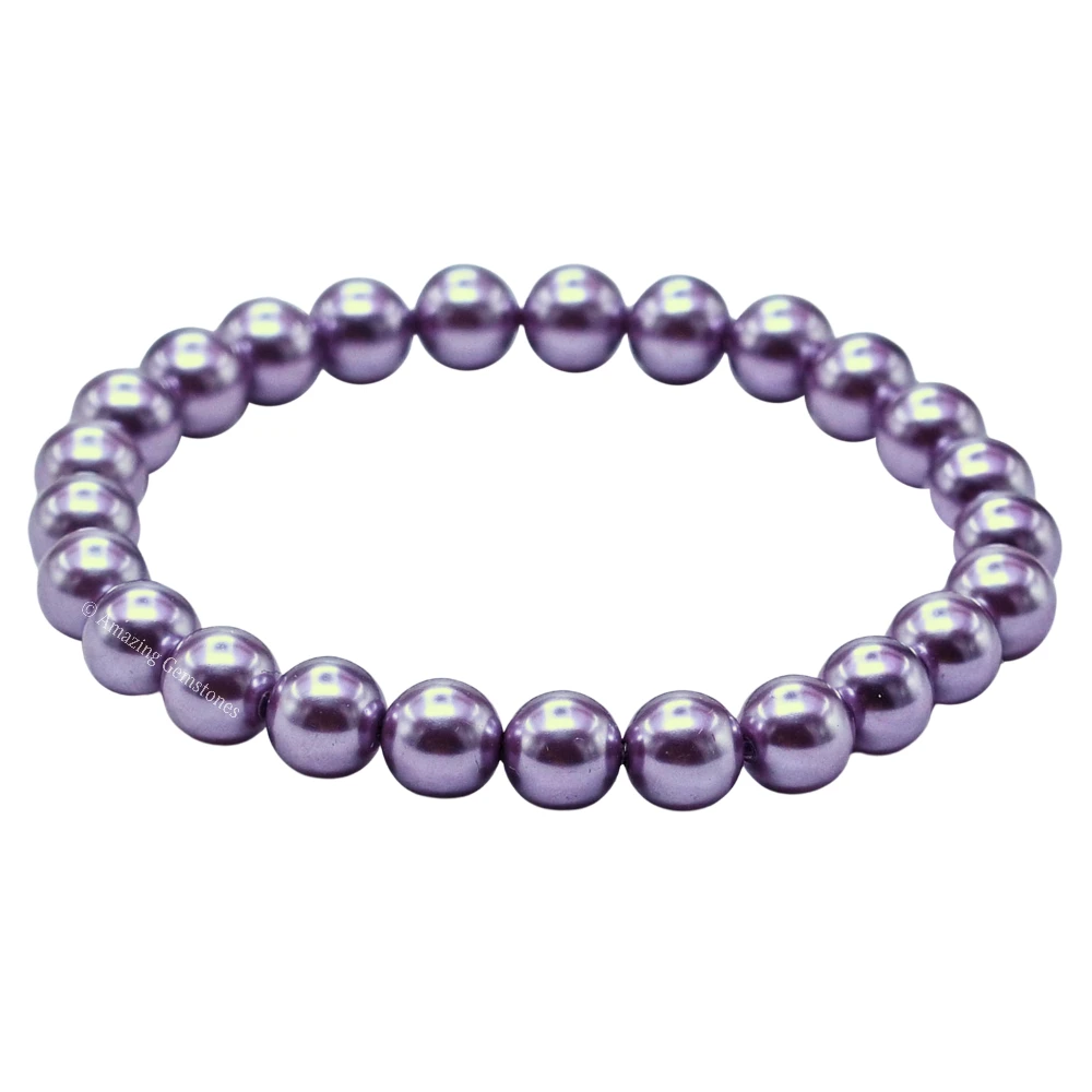 Lavender Pearl Bracelet (Strechable)