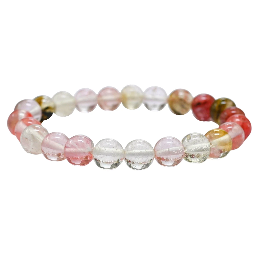Multi Cherry Quartz Bracelet (Strechable)