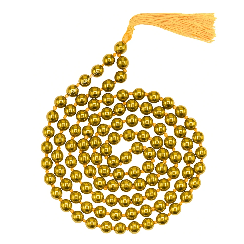 Golden Hematite Mala (Hand Knotted)