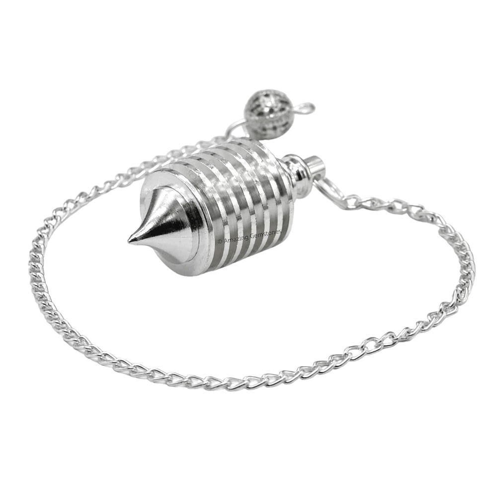 Copper Metal Pendulum - Silver Hard Coil Vertical (MP98)