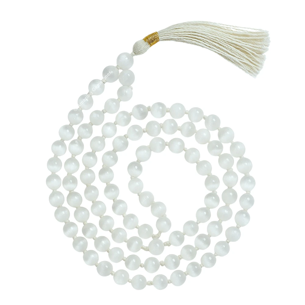 Selenite Mala (Hand Knotted)
