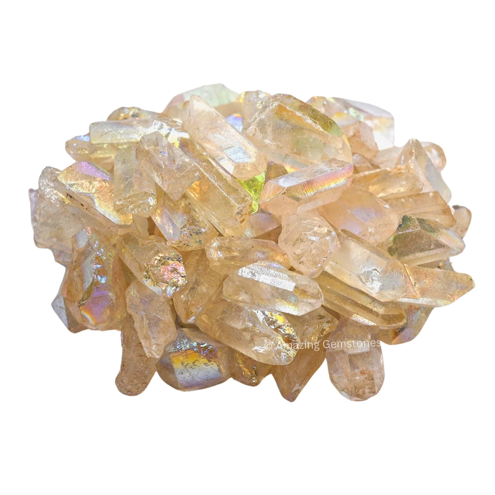 Angel Aura Quartz Raw Crystal Points (2 Pieces)