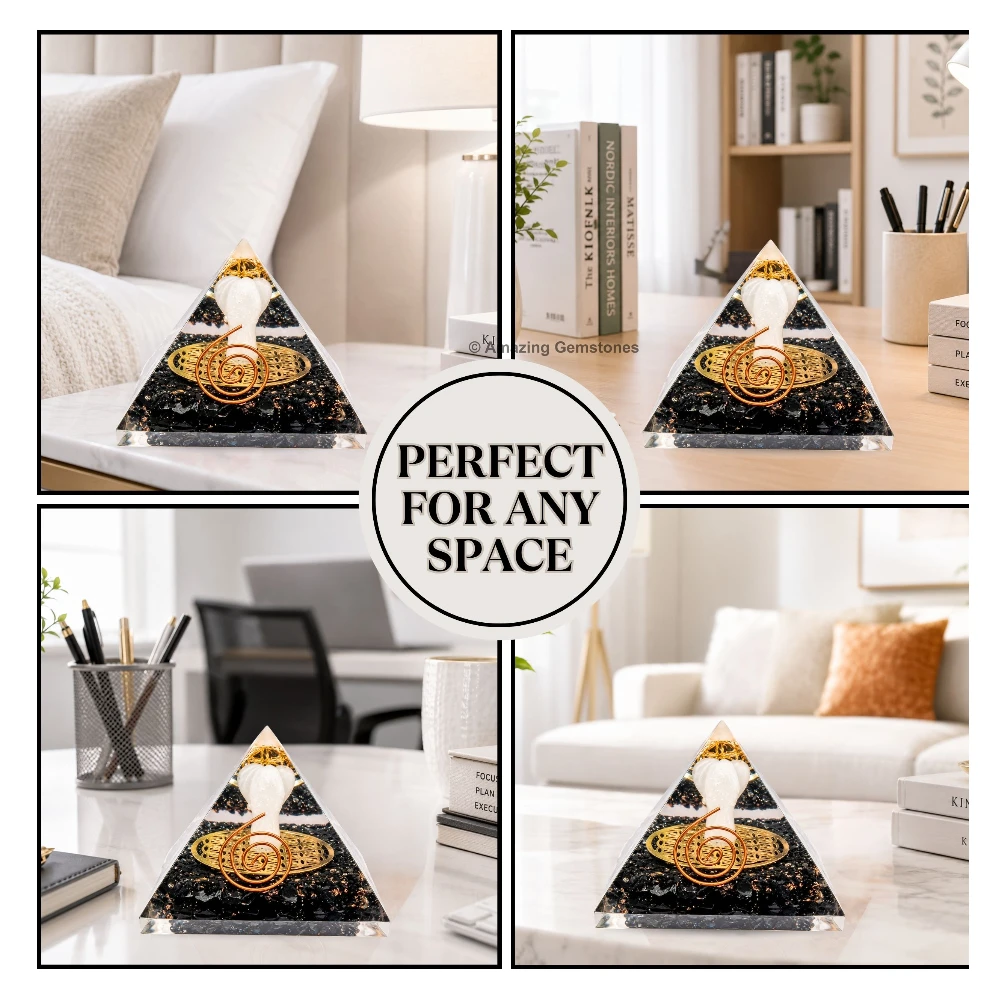 Black Tourmaline Orgone Pyramid - Angel Glow in Dark