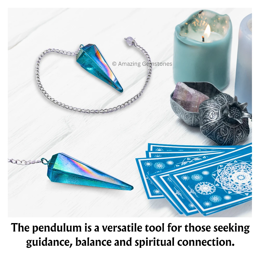 Aqua Aura Quartz Pendulum
