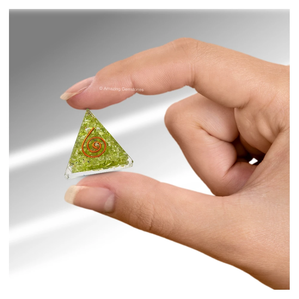 Peridot Orgone Pyramid - Mini