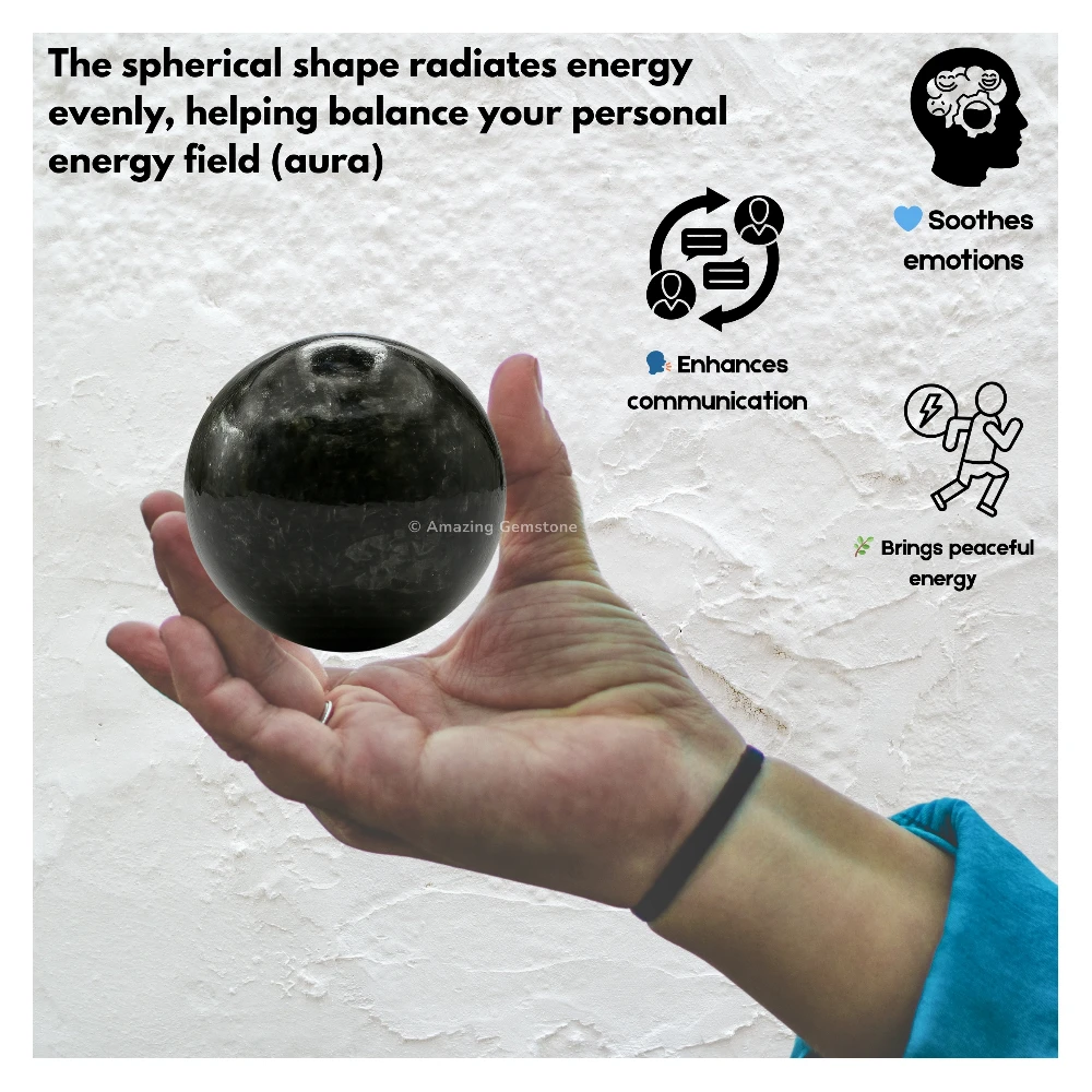 Nuummite Sphere (2 Inch)