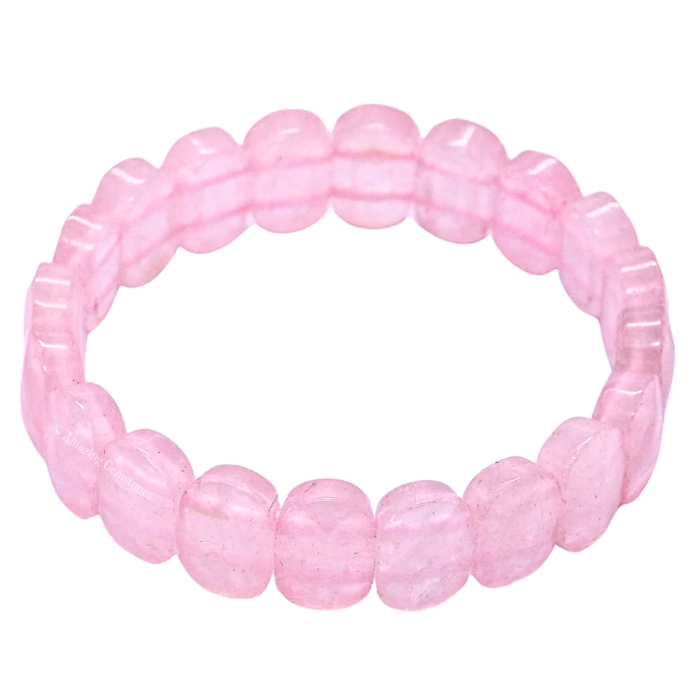 Rose Quartz Faceted Bracelet - Oval Stone