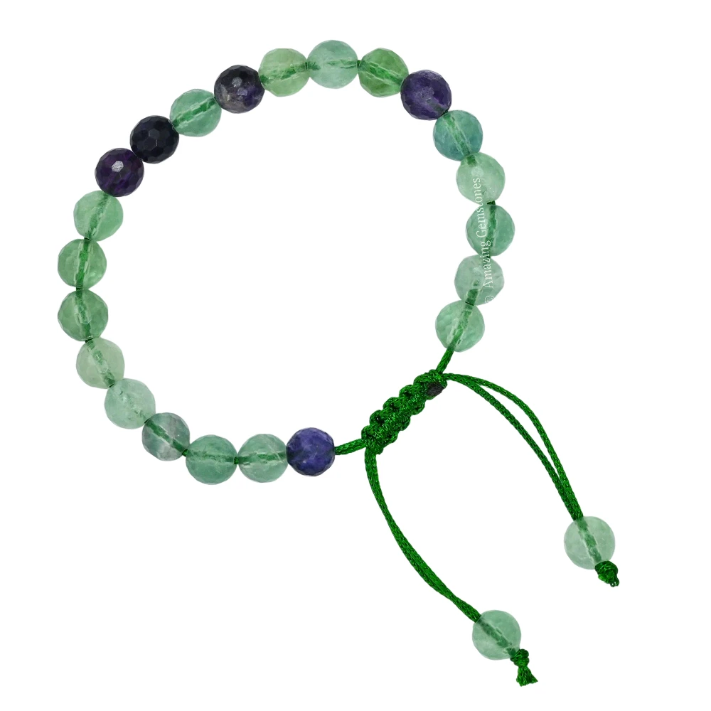 Multi Fluorite Bracelet (Faceted-Adjustable)