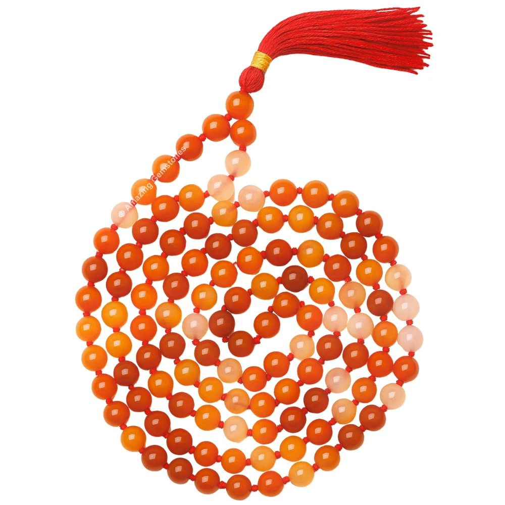 Carnelian Mala (Hand Knotted)