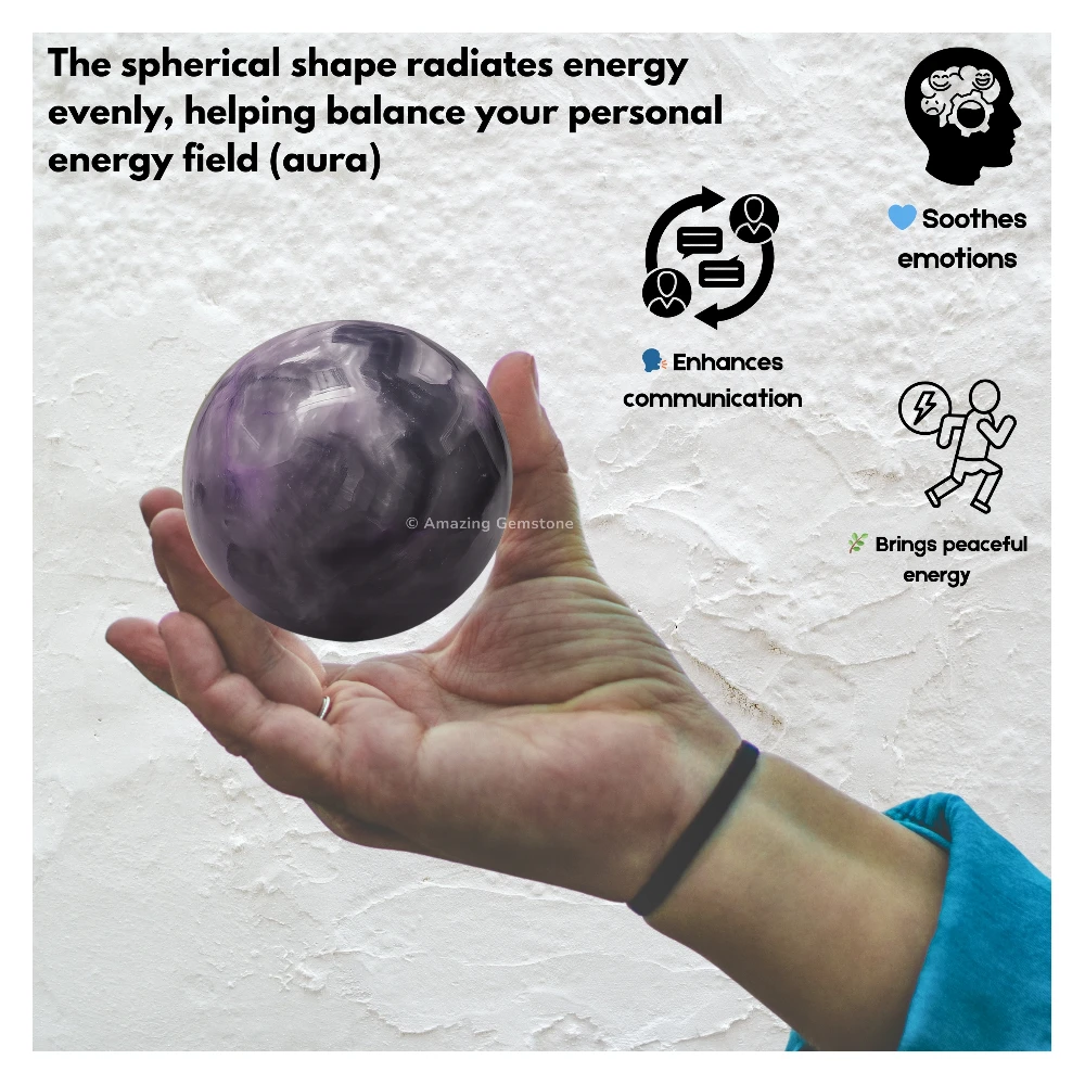 Amethyst Chevron Sphere (2 Inch)
